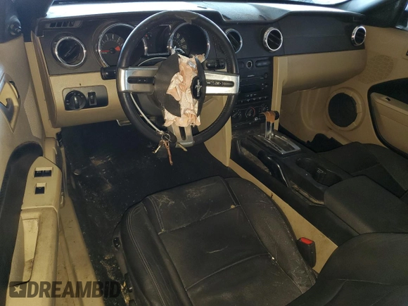 2007 Ford Mustang Deluxe with VIN 1ZVHT84N075365657, listed as a Copart auction lot 57357015 with 140,855 mi miles and Salvage title. Bid and sale history available at DreamBid. Image 8.