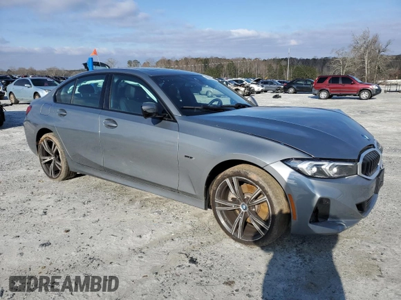 2023 BMW 3 Series 330e xDrive with VIN 3MW39FS0XP8D01410, listed as a Copart auction lot 45859165 with Not Provided miles and Salvage Title. Bid and sale history available at carsss.com. Image 4.