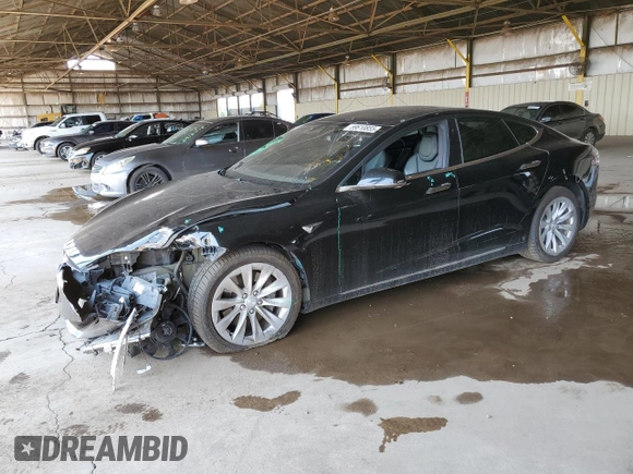 2018 Tesla Model S 75D with VIN 5YJSA1E27JF264759, listed as a Copart auction lot 59610855 with 104,375 mi miles and Salvage title. Bid and sale history available at DreamBid. Image 1.