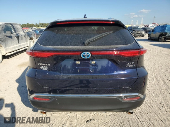 2022 Toyota Venza LE with VIN JTEAAAAH2NJ113067, listed as a Copart auction lot 76097484 with 0 mi miles and Salvage Title. Bid and sale history available at carsss.com. Image 6.
