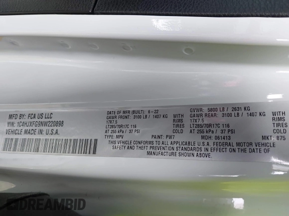 2022 Jeep Wrangler Unlimited Rubicon с VIN 1C4HJXFG9NW220898, выставлен на аукционе IAAI как лот 41931899 с пробегом 22 843 миль миль и . История ставок и продаж доступна на DreamBid. Изображение 9.