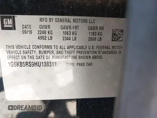 2017 Cadillac CT6 AWD с VIN 1G6KB5RS9HU138311, выставлен на аукционе IAAI как лот 42226463 с пробегом 88 129 миль миль и . История ставок и продаж доступна на DreamBid. Изображение 9.