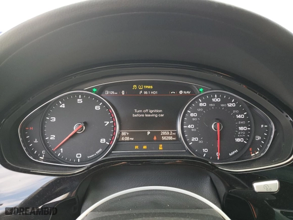 2016 Audi A8 L 3.0T with VIN WAU34AFD5GN007117, listed as a Copart auction lot 44259575 with 56,288 mi miles and Salvage Title. Bid and sale history available at carsss.com. Image 9.