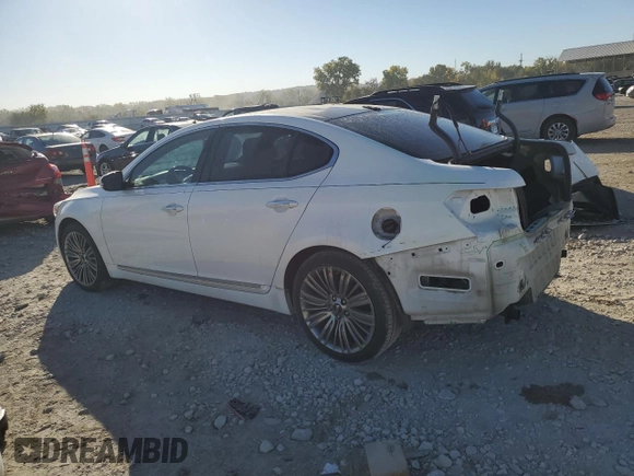 2015 Kia Cadenza Premium with VIN KNALN4D7XF5172879, listed as a Copart auction lot 76345394 with 124,492 mi miles and Salvage Title. Bid and sale history available at carsss.com. Image 2.