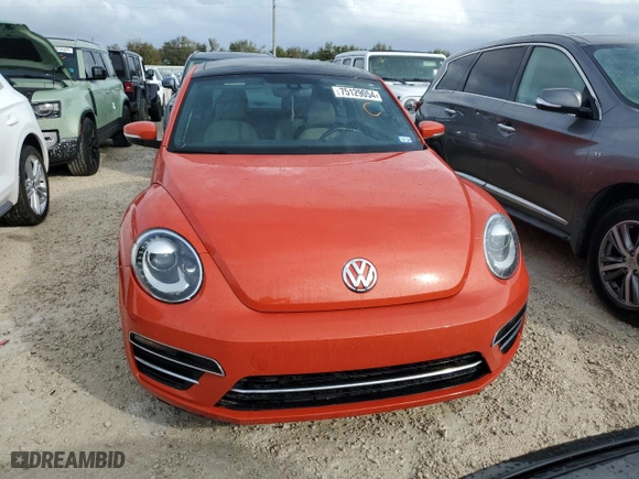 2018 Volkswagen Beetle S with VIN 3VWFD7AT5JM705503, listed as a Copart auction lot 75129054 with 0 mi miles and Non Repairable. Bid and sale history available at carsss.com. Image 5.