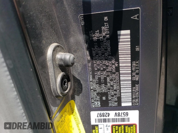 2012 Toyota Sienna XLE AAS z VIN 5TDYK3DC5CS209528, wystawiony jako Copart lot #60453395 z przebiegiem 166 320 mil mil oraz Szkoda całkowita • Salvage title. Historia ofert i sprzedaży dostępna na DreamBid. Obrazek 14.