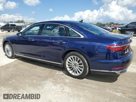 2021 Audi A8 with VIN WAU8DAF8XMN027495, listed as a Copart auction lot 50395145 with 19,508 mi miles and Salvage Title. Bid and sale history available at carsss.com. Image 2.