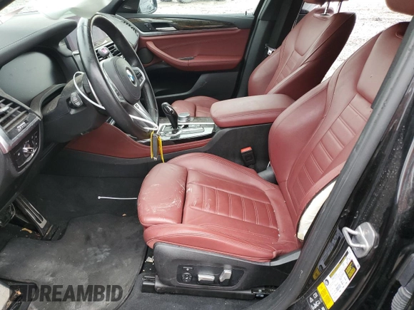 2020 BMW X4 M40i with VIN 5UX2V5C08L9D35107, listed as a Copart auction lot 38606224 with 2,551 mi miles. Bid and sale history available at carsss.com. Image 7.