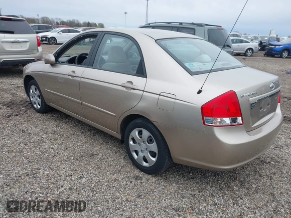2008 Kia Spectra SX with VIN KNAFE121985552051, listed as a IAAI auction lot 41887222 with 45,308 mi miles. Bid and sale history available at carsss.com. Image 3.