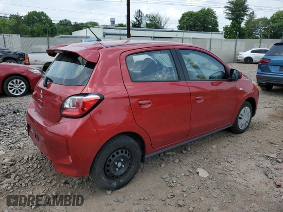 2023 Mitsubishi Mirage ES with VIN ML32AUHJ8PH004015, listed as a Copart auction lot 59263505 with 20,081 mi miles and Salvage title. Bid and sale history available at DreamBid. Image 3.