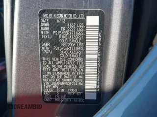 2013 Nissan Juke SL with VIN JN8AF5MV5DT224184, listed as a IAAI auction lot 41702851 with 160,000 mi miles and . Bid and sale history available at carsss.com. Image 9.