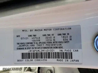 2021 Mazda Mazda3 Hatchback Premium with VIN JM1BPAML2M1401001, listed as a Copart auction lot 69309632 with 23,391 mi miles. Bid and sale history available at carsss.com. Image 14.