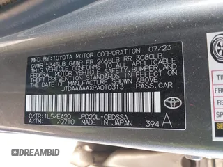 2023 Toyota Mirai XLE with VIN JTDAAAAAXPA010313, listed as a IAAI auction lot 41867909 with 11,996 mi miles. Bid and sale history available at carsss.com. Image 9.