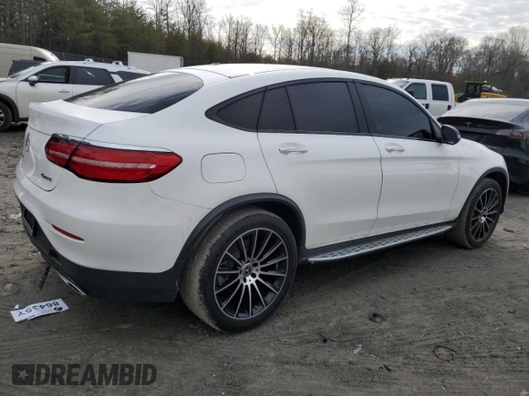2018 Mercedes-Benz GLC with VIN WDC0J4KB4JF408609, listed as a Copart auction lot 43330065 with 11,870 mi miles and Salvage Title. Bid and sale history available at carsss.com. Image 3.