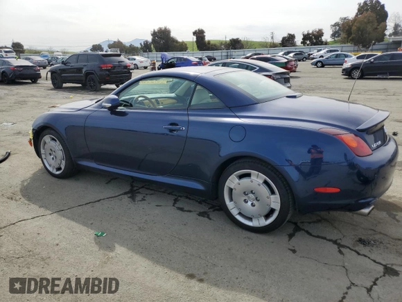 2004 Lexus SC 430 z VIN JTHFN48Y340056595, wystawiony jako Copart lot #49441915 z przebiegiem 111 075 mil mil oraz Szkoda całkowita • Salvage title. Historia ofert i sprzedaży dostępna na DreamBid. Obrazek 2.