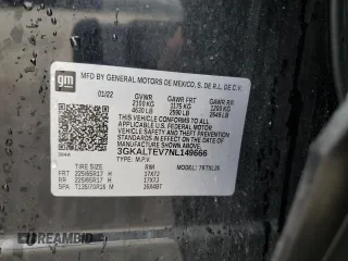 2022 GMC Terrain SLE z VIN 3GKALTEV7NL149666, wystawiony jako Copart lot #57522025 z przebiegiem 189 413 mil mil oraz Czysty tytuł • Clean title. Historia ofert i sprzedaży dostępna na DreamBid. Obrazek 13.