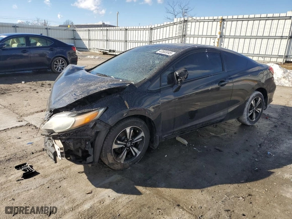 2014 Honda Civic Coupe EX with VIN 2HGFG3B8XEH506675, listed as a Copart auction lot 43583045 with 0 mi miles and Salvage Title. Bid and sale history available at carsss.com. Image 1.