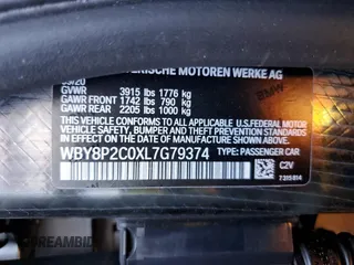 2020 BMW i3 with VIN WBY8P2C0XL7G79374, listed as a Copart auction lot 61169223 with 0 mi miles. Bid and sale history available at carsss.com. Image 12.