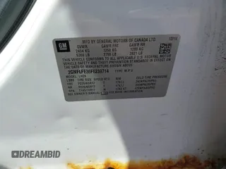 2015 Chevrolet Equinox LT with VIN 2GNFLFE36F6239714, listed as a IAAI auction lot 41995963 with 179,870 mi miles and . Bid and sale history available at DreamBid. Image 9.