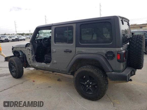 2021 Jeep Wrangler Unlimited Sport S with VIN 1C4HJXDG4MW609644, listed as a Copart auction lot 55459145 with 55,400 mi miles and Salvage title. Bid and sale history available at DreamBid. Image 2.