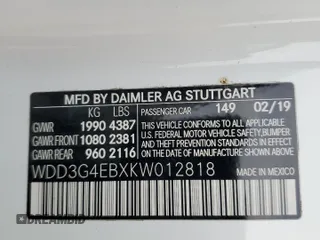 2019 Mercedes-Benz A 220 with VIN WDD3G4EBXKW012818, listed as a Copart auction lot 45369735 with Not Provided miles and Salvage Title. Bid and sale history available at DreamBid. Image 12.
