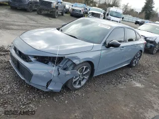 2025 Honda Civic Sedan Hybrid Sport with VIN 2HGFE4F83SH304505, listed as a Copart auction lot 45272215 with 2,830 mi miles and Salvage Title. Bid and sale history available at carsss.com. Image 1.