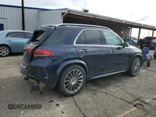 2021 Mercedes-Benz GLE 450 with VIN 4JGFB5KBXMA323998, listed as a Copart auction lot 54944405 with 62,836 mi miles and Salvage title. Bid and sale history available at DreamBid. Image 3.