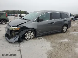 2013 Honda Odyssey LX with VIN 5FNRL5H25DB028790, listed as a Copart auction lot 46675685 with 219,064 mi miles and Salvage Title. Bid and sale history available at carsss.com. Image 1.