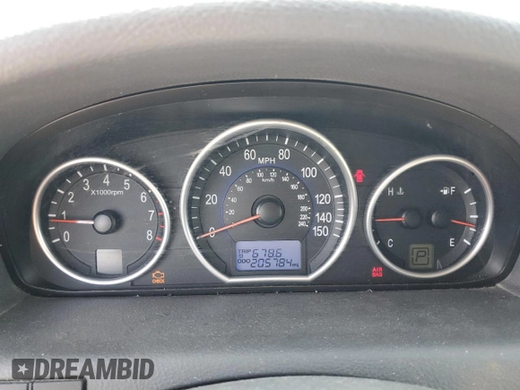 2007 Hyundai Veracruz GLS with VIN KM8NU73CX7U005455, listed as a Copart auction lot 60375304 with 205,784 mi miles and Salvage Title. Bid and sale history available at DreamBid. Image 9.