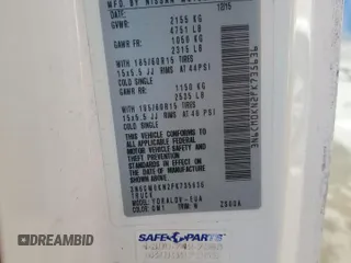 2015 Nissan NV200 S with VIN 3N6CM0KN2FK735636, listed as a Copart auction lot 47462215 with 67,579 mi miles and Salvage title. Bid and sale history available at DreamBid. Image 13.