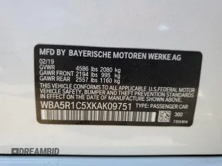 2019 BMW 3 Series 330i with VIN WBA5R1C5XKAK09751, listed as a Copart auction lot 66022322 with 37,802 mi miles. Bid and sale history available at carsss.com. Image 10.