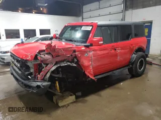 2023 Ford Bronco with VIN 1FMDE5DH2PLB06826, listed as a Copart auction lot 83089214 with 16,959 mi miles and Salvage Title. Bid and sale history available at carsss.com. Image 1.