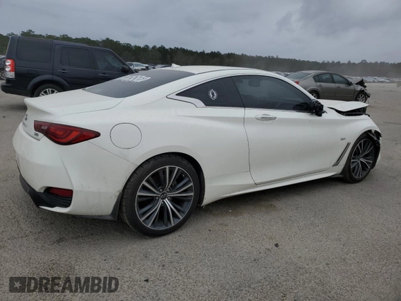 2020 Infiniti Q60 Luxe with VIN JN1EV7EK0LM340405, listed as a Copart auction lot 47387225 with 88,219 mi miles and Salvage title. Bid and sale history available at DreamBid. Image 3.