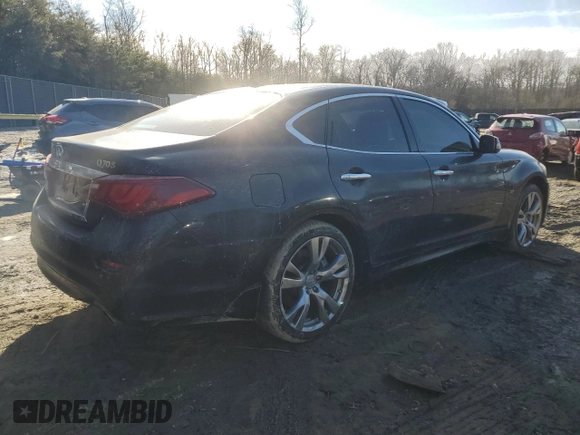 2019 Infiniti Q70 Luxe with VIN JN1BY1ARXKM585270, listed as a Copart auction lot 42320385 with 94,206 mi miles and Salvage Title. Bid and sale history available at DreamBid. Image 3.
