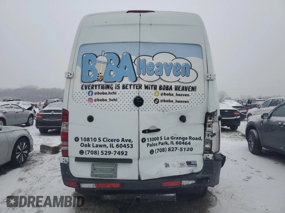 2013 Mercedes-Benz Sprinter with VIN WD3PF0CCXD5738068, listed as a Copart auction lot 86983934 with 348,679 mi miles and Salvage Title. Bid and sale history available at DreamBid. Image 6.
