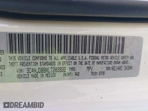 2020 Jeep Compass Latitude с VIN 3C4NJDBBXLT203932, выставлен на аукционе IAAI как лот 41830978 с пробегом 49 421 миль миль и . История ставок и продаж доступна на DreamBid. Изображение 9.