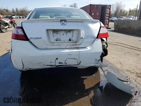 2007 Honda Civic Cpe LX with VIN 2HGFG12687H542662, listed as a Copart auction lot 53691345 with 164,986 mi miles and Salvage Title. Bid and sale history available at carsss.com. Image 6.