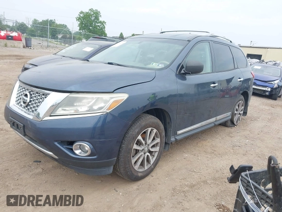 2014 Nissan Pathfinder SV with VIN 5N1AR2MM6EC684928, listed as a IAAI auction lot 42502135 with 46,029 mi miles and . Bid and sale history available at DreamBid. Image 2.