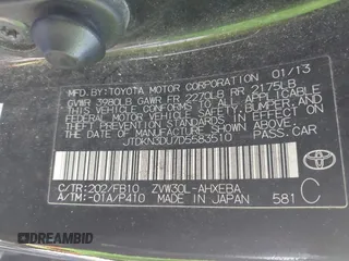 2013 Toyota Prius One with VIN JTDKN3DU7D5583510, listed as a IAAI auction lot 42200686 with 151,561 mi miles. Bid and sale history available at carsss.com. Image 9.