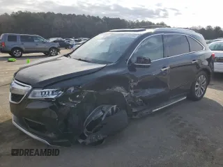 2015 Acura MDX Tech Pkg with VIN 5FRYD4H49FB001744, listed as a Copart auction lot 46992755 with 147,488 mi miles and Salvage Title. Bid and sale history available at carsss.com. Image 1.