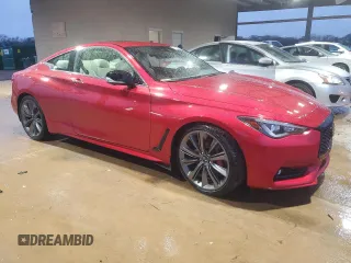 2021 Infiniti Q60 Red Sport 400 with VIN JN1FV7LK0MM530441, listed as a Copart auction lot 45025825 with 17,319 mi miles and Salvage title. Bid and sale history available at DreamBid. Image 4.