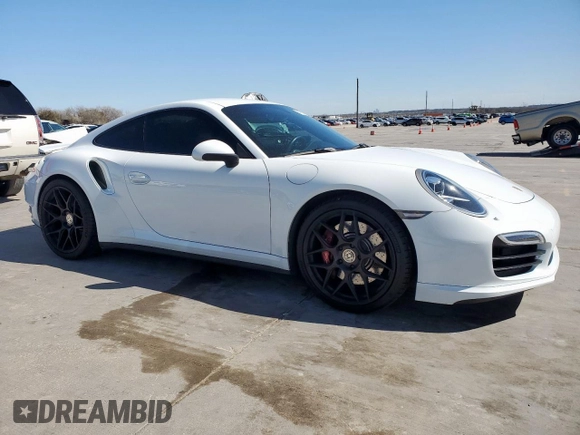 2014 Porsche 911 Turbo S with VIN WP0AD2A90ES167827, listed as a Copart auction lot 47832645 with 15,491 mi miles and Non Repairable. Bid and sale history available at DreamBid. Image 4.