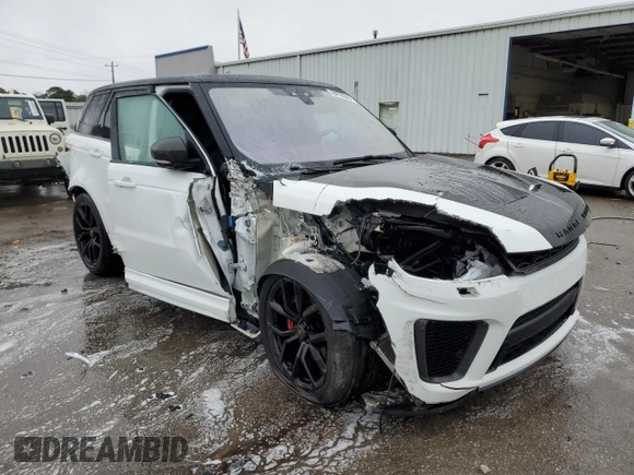 2018 Land Rover Range Rover Sport SVR with VIN SALWZ2SE8JA186704, listed as a Copart auction lot 44419205 with 105,537 mi miles and Salvage title. Bid and sale history available at DreamBid. Image 4.
