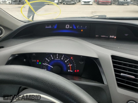2012 Honda Civic Cpe EX with VIN 2HGFG3B89CH507832, listed as a Copart auction lot 50567545 with 168,201 mi miles and Salvage Title. Bid and sale history available at carsss.com. Image 9.