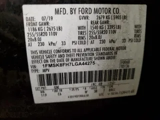 2020 Ford Explorer Limited with VIN 1FMSK8FH7LGA44275, listed as a Copart auction lot 46861555 with 118,003 mi miles and Salvage Title. Bid and sale history available at carsss.com. Image 16.
