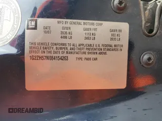 2008 Pontiac G6 GT with VIN 1G2ZH57N084154263, listed as a Copart auction lot 58504095 with 89,933 mi miles and Salvage title. Bid and sale history available at DreamBid. Image 12.