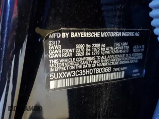 2017 BMW X4 xDrive28i with VIN 5UXXW3C35H0T80368, listed as a Copart auction lot 69064122 with 76,117 mi miles. Bid and sale history available at carsss.com. Image 13.