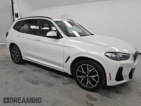 2024 BMW X3 sDrive30i with VIN 5UX43DP08R9W57559, listed as a Copart auction lot 52648995 with 23,026 mi miles and Clean Title. Bid and sale history available at DreamBid. Image 4.