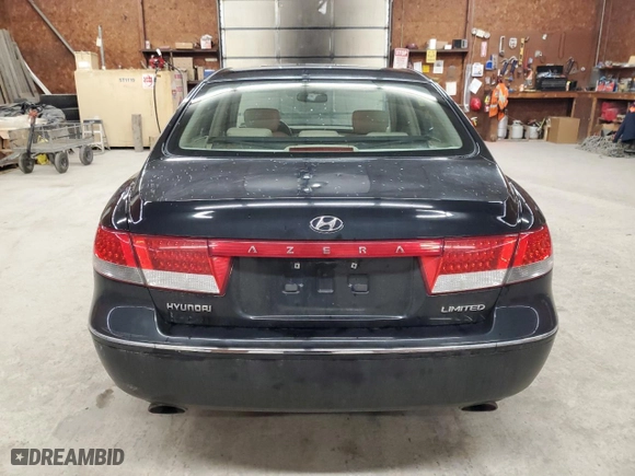 2006 Hyundai Azera SE with VIN KMHFC46F56A130424, listed as a Copart auction lot 53568095 with 183,797 mi miles and Salvage Title. Bid and sale history available at carsss.com. Image 6.