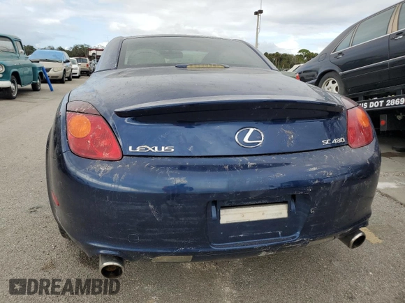 2002 Lexus SC with VIN JTHFN48Y520025507, listed as a Copart auction lot 76343484 with Not Provided miles and Salvage Title. Bid and sale history available at carsss.com. Image 6.